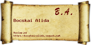 Bocskai Alida névjegykártya